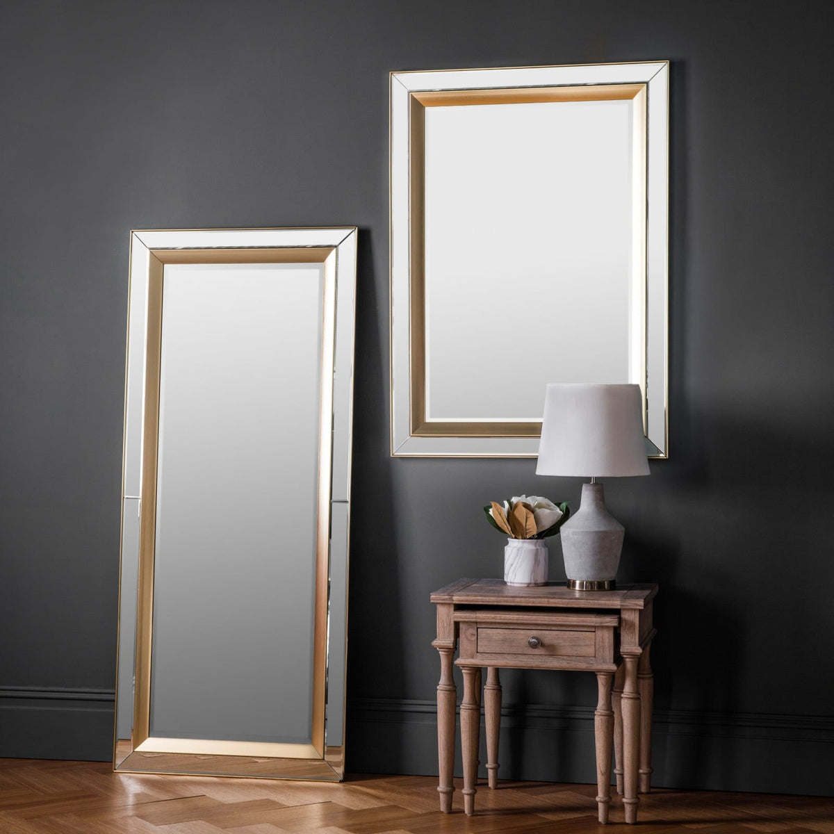 Tintern Floor Mirror in Gold