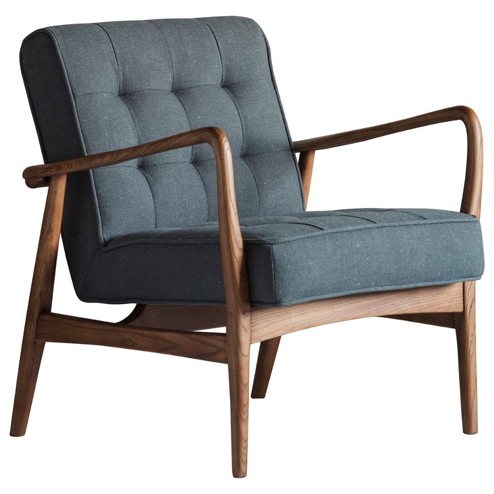 Memphis Armchair in Dark Grey Linen