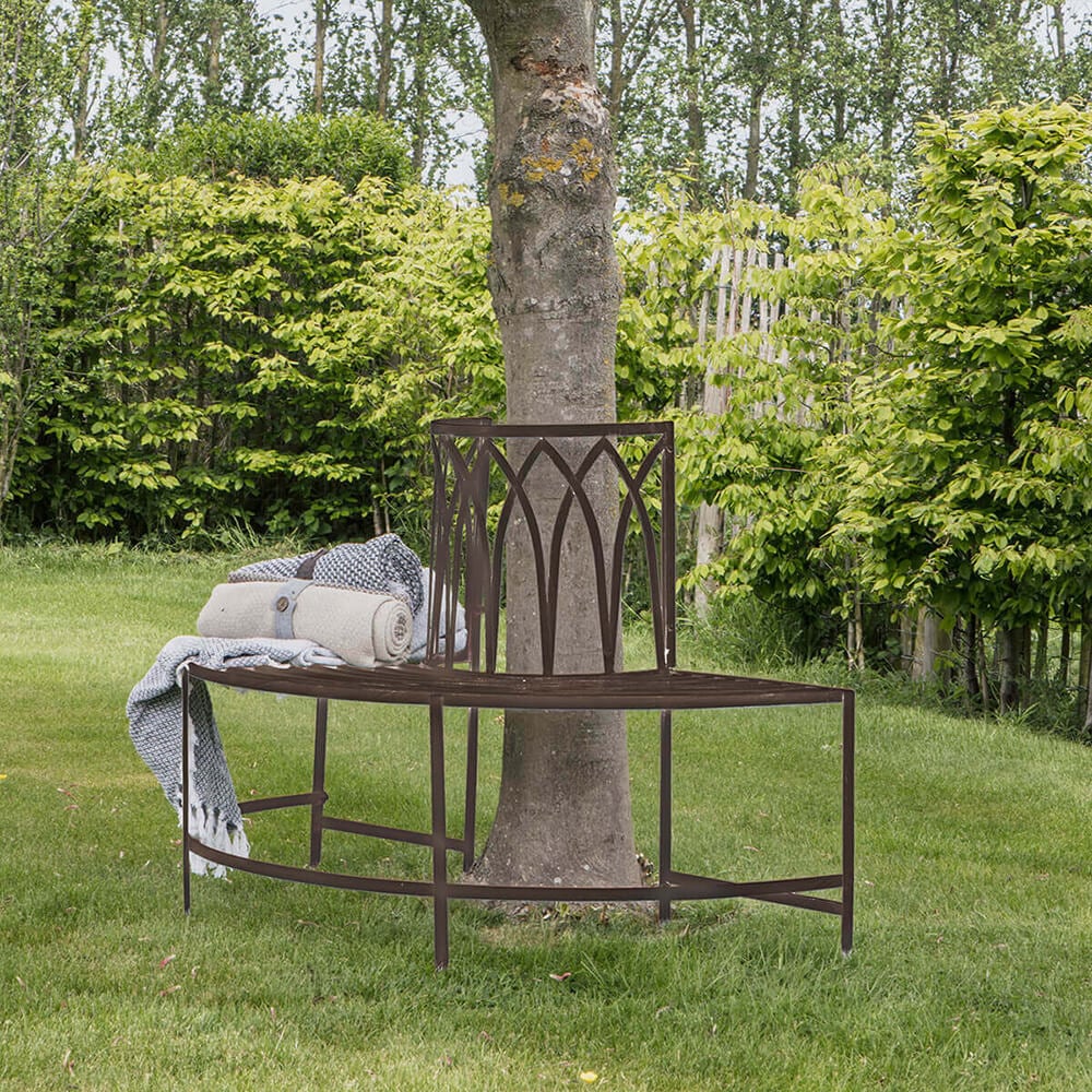 Allen Outdoor Tree Bench in Ember