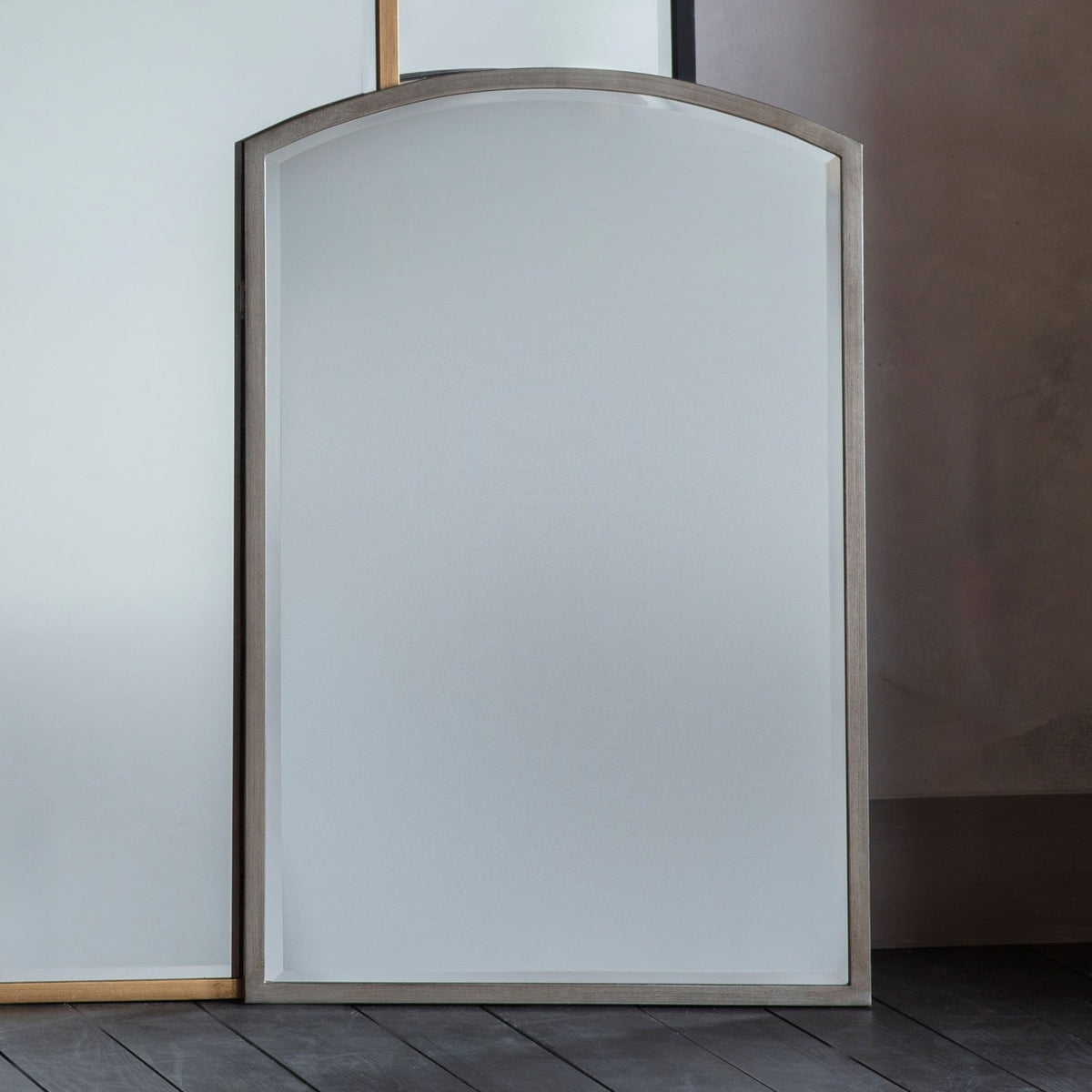 Watermoor Arched Metal Framed Mirror in Silver