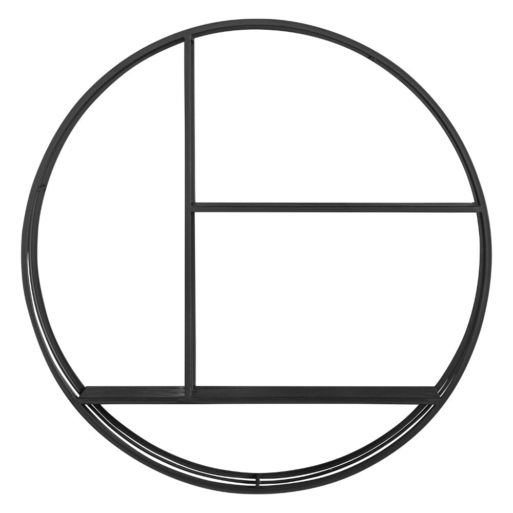 Markle Industrial Round Metal Wall Shelf