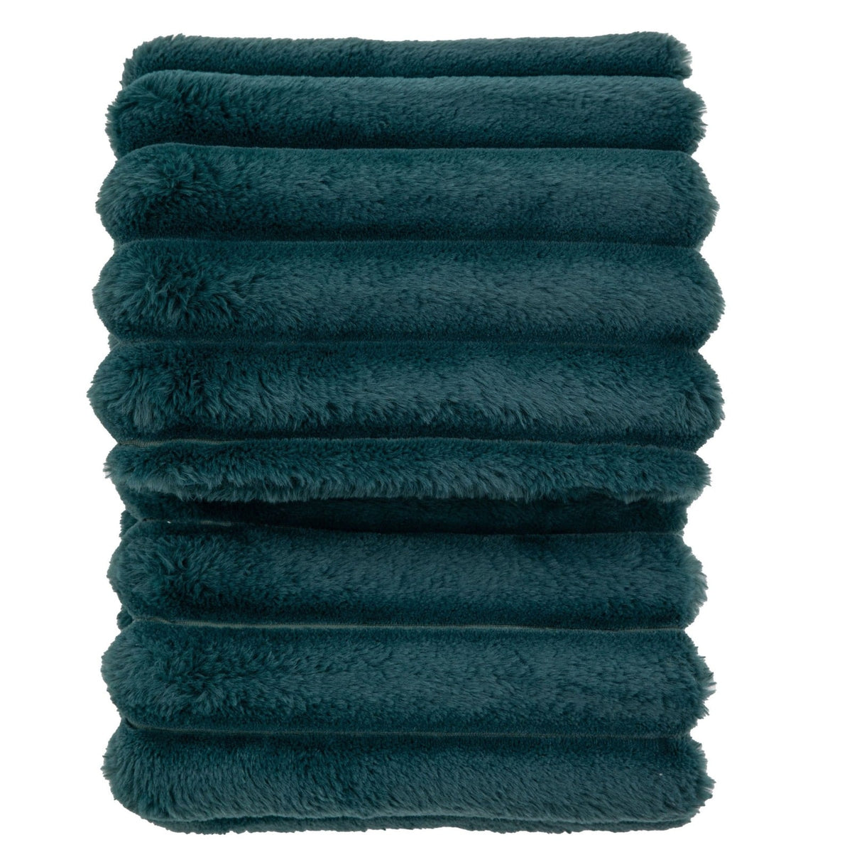 Ribbed Faux Fur Throw in Teal
