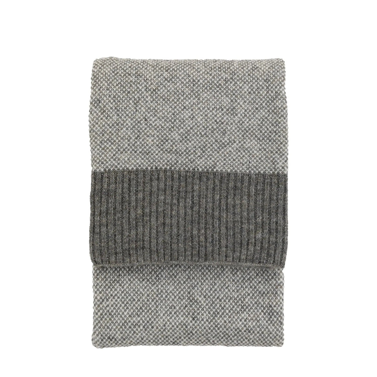 Knitted Parting Throw in Grey