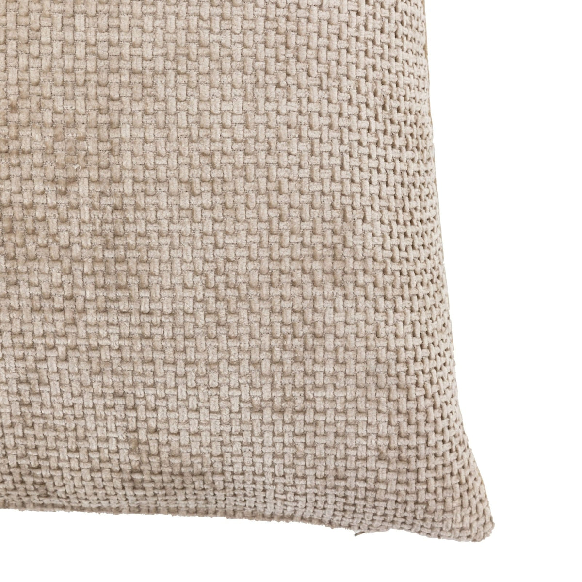 Basketweave Chenille Cushion in Cream - Set of 2