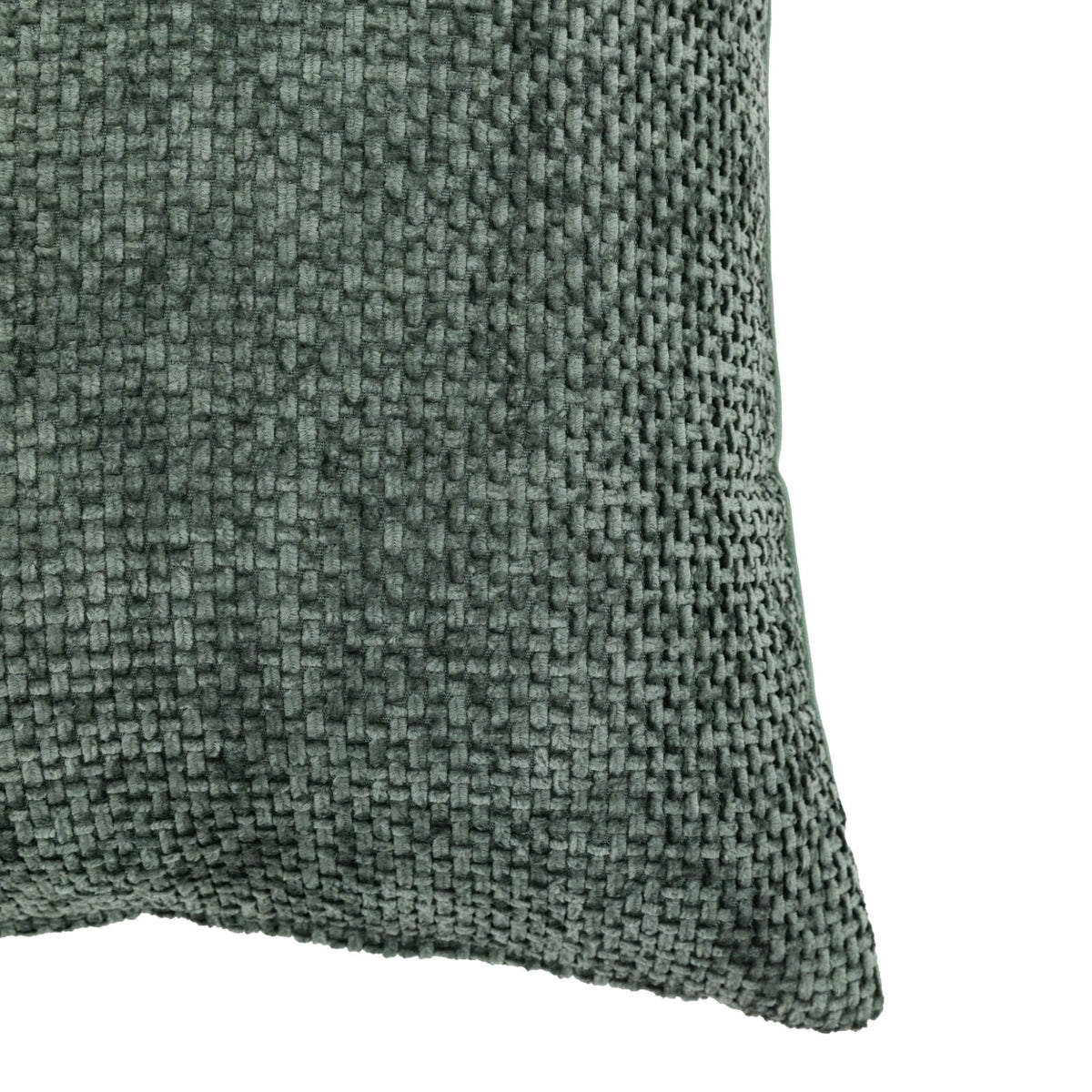 Basketweave Chenille Cushion in Olive - Set of 2