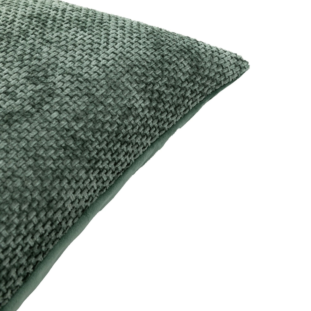 Basketweave Chenille Cushion in Olive - Set of 2