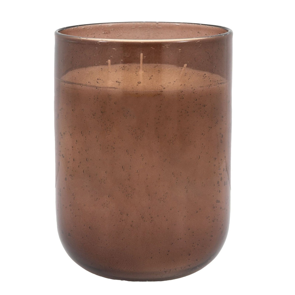 Large Glass Filled Candle in Brown Pomegranate