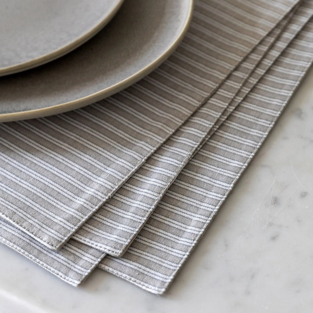 Woven Striped Placemat in Grey - Set of 4