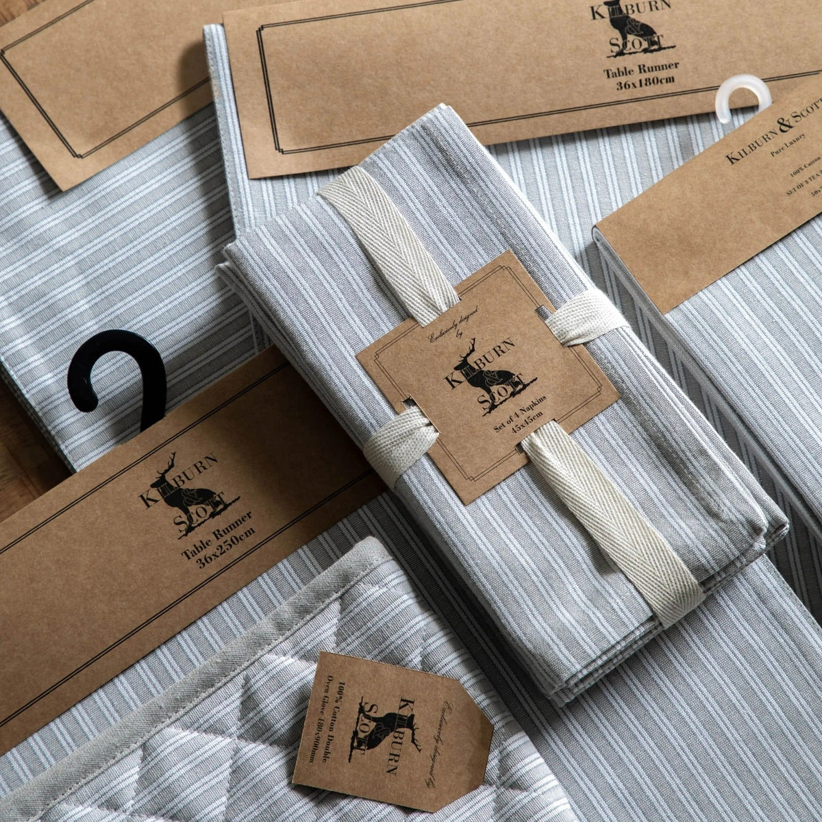 Woven Striped Placemat in Grey - Set of 4