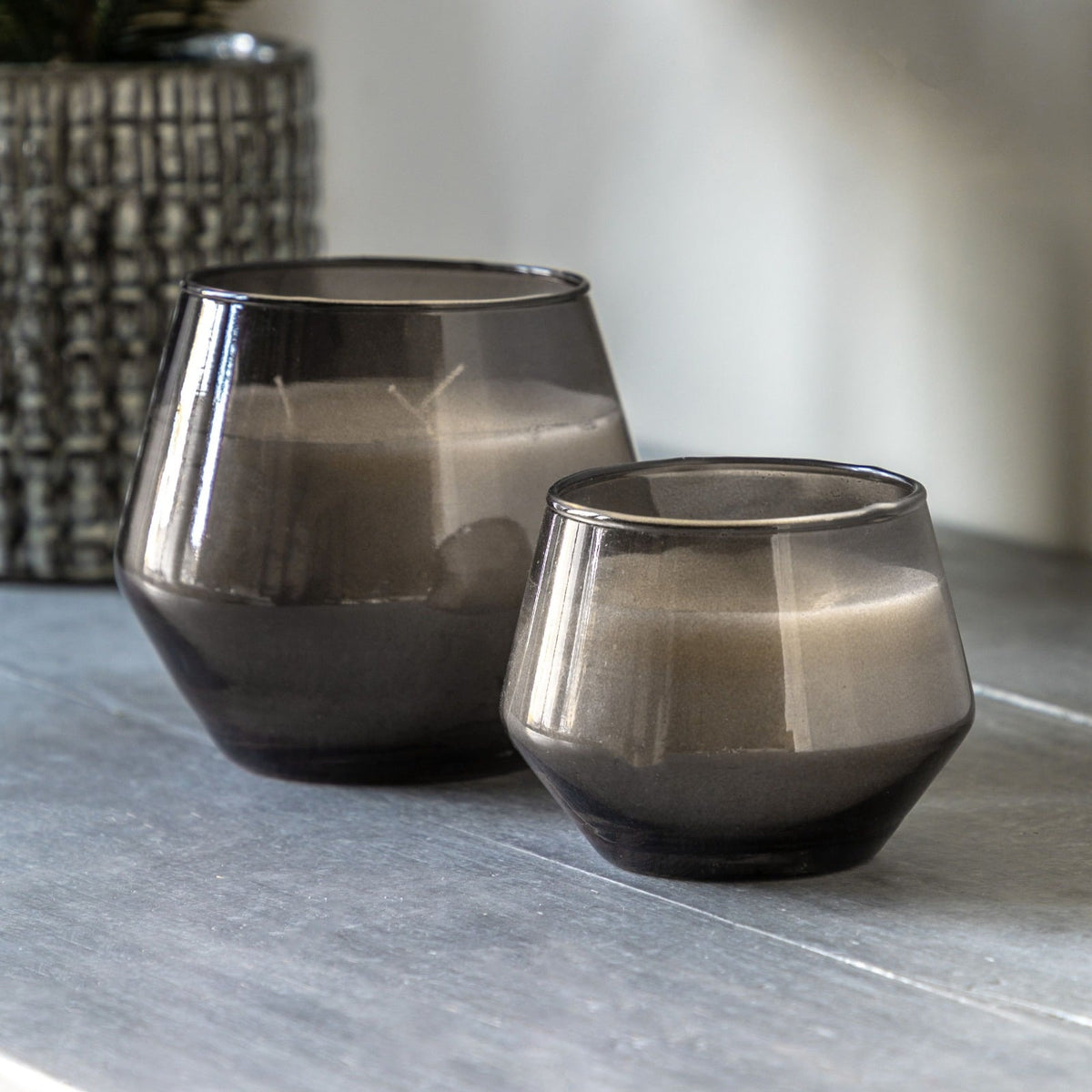 Glass Filled Candle in Smoke, Black Tea and Bergamot - Set of 2