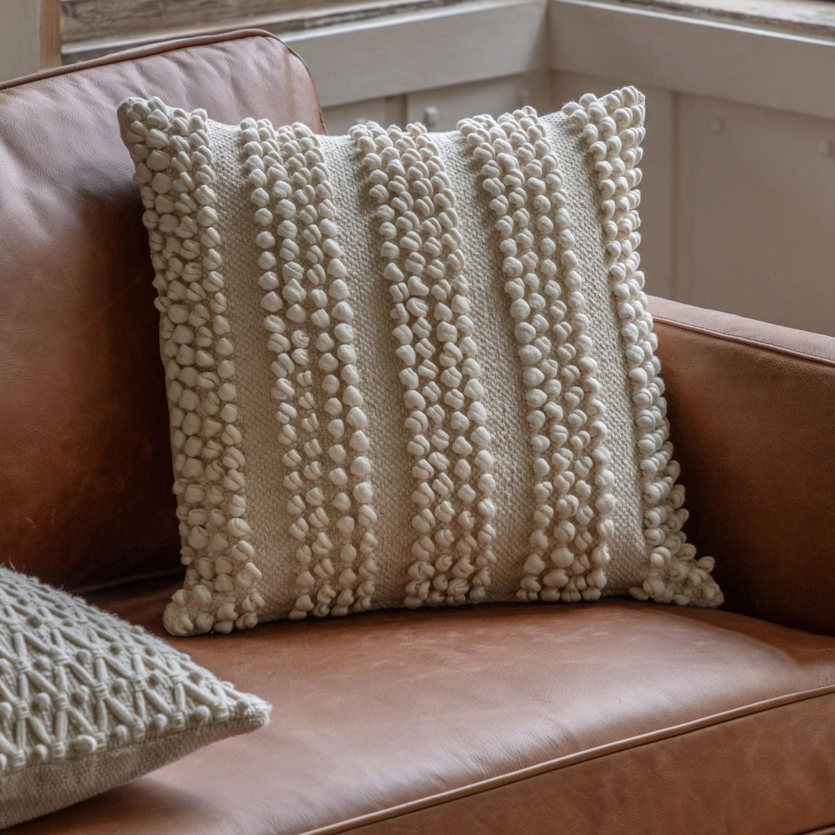 Henton Textured Cushion in Cream