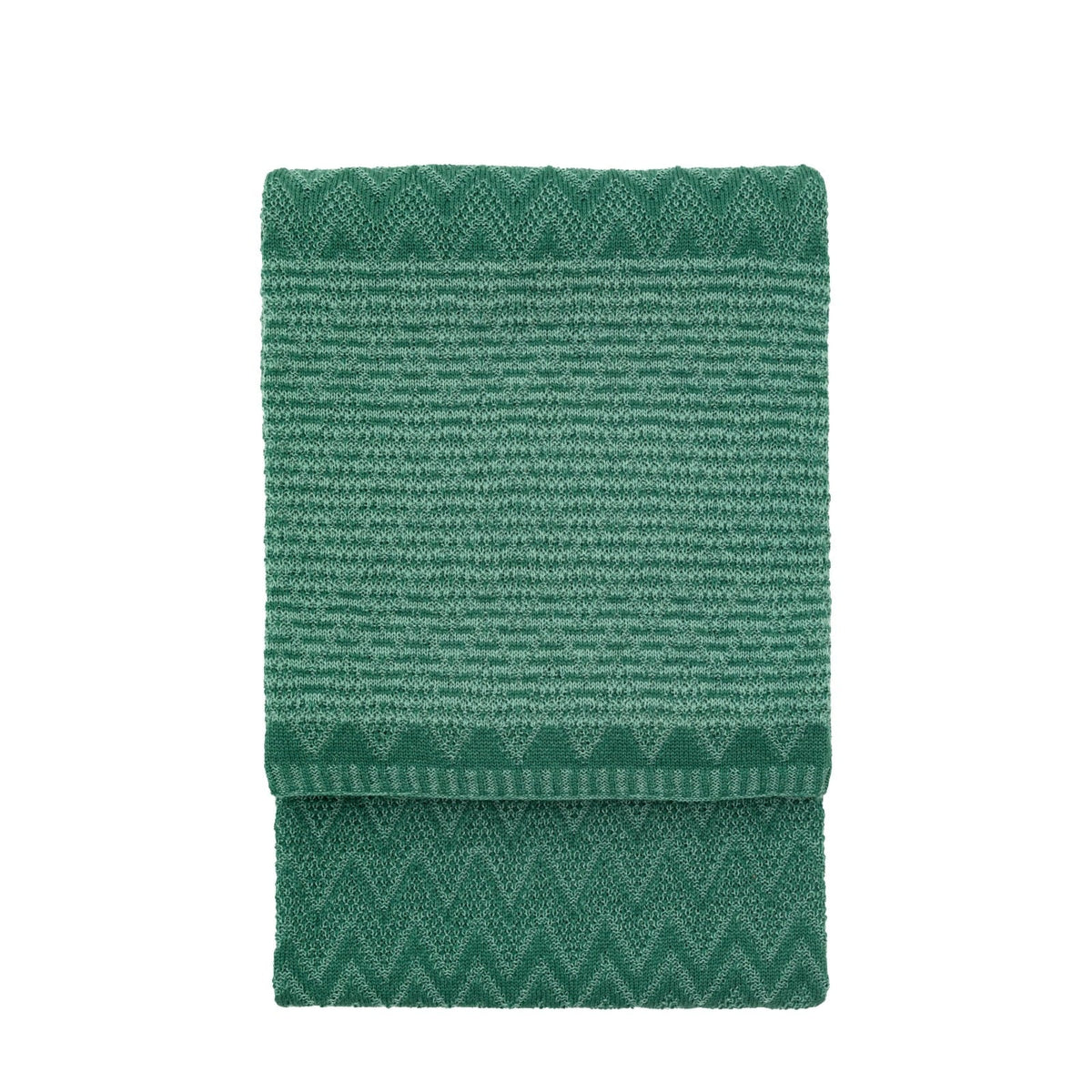 Nalu Knitted Herringbone Throw in Green