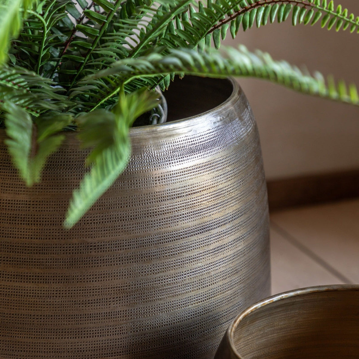Chatai Planters in Antique Brass - Set of 2