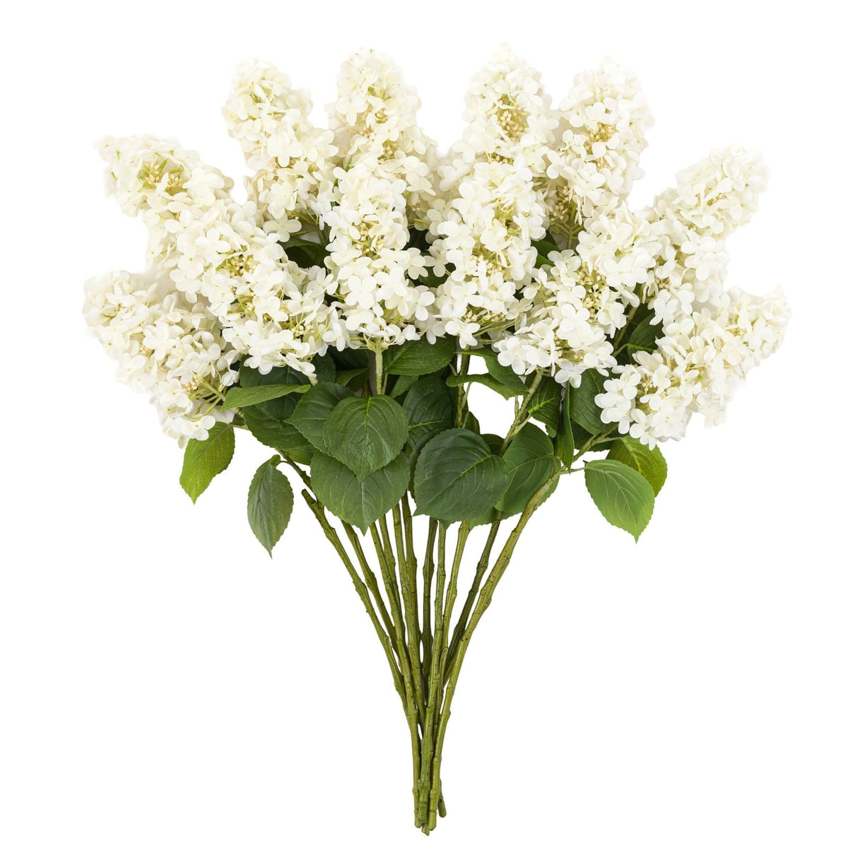 Vintage Cone Hydrangea Floral Stem Ivory Set of 12