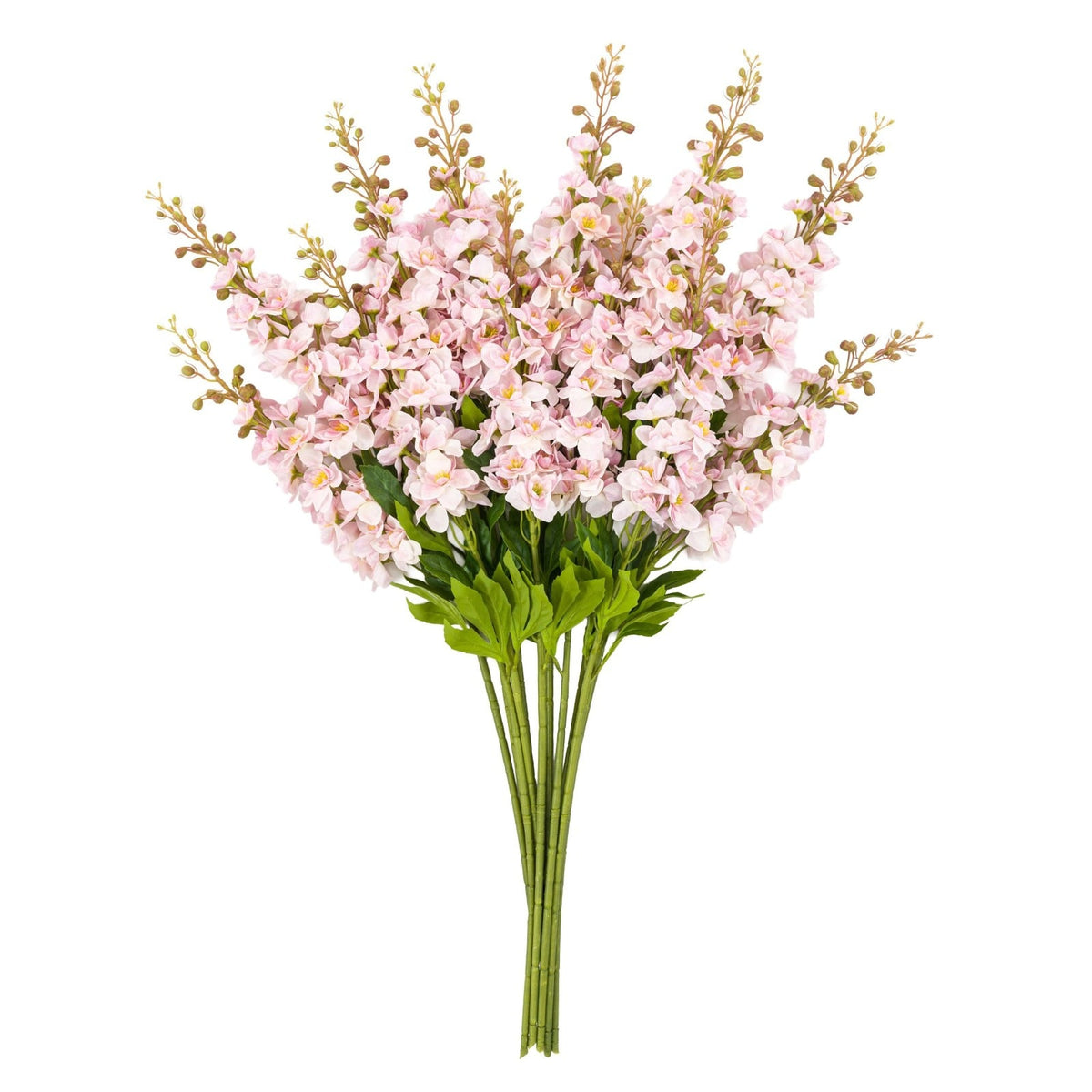 Vintage Hollyhock Floral Stem Tall Pink - Set of 12