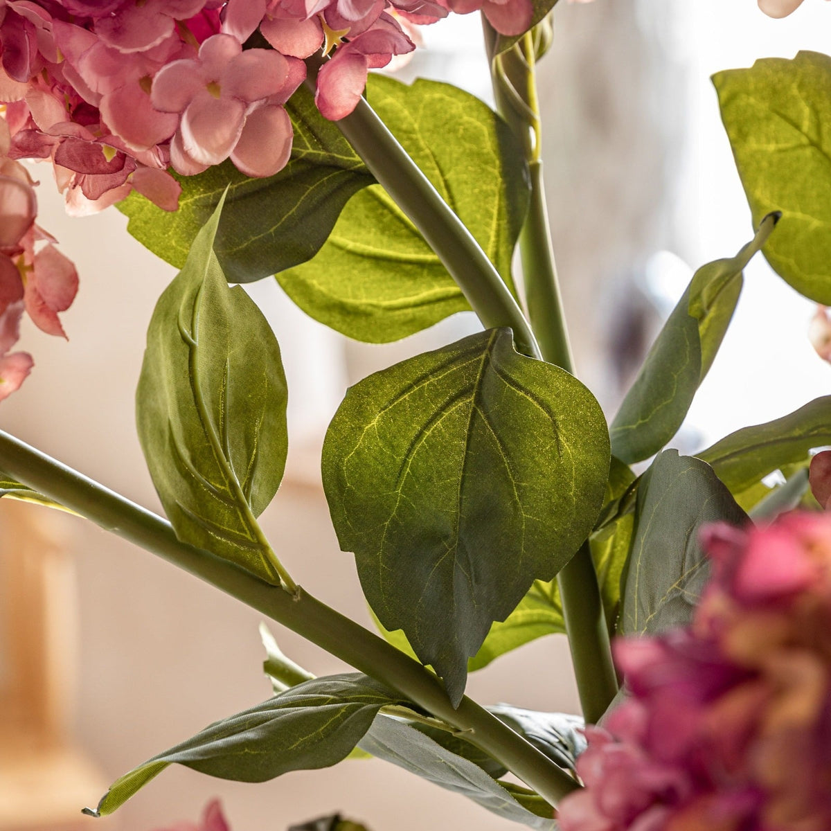 Vintage Cone Hydrangea Stem Pink Set of 12