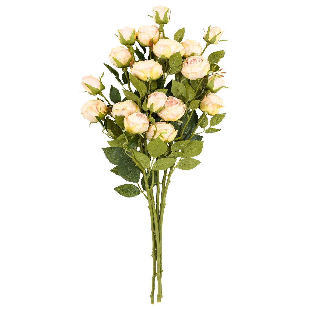 Faux Stem Vintage Rose White Set of 6