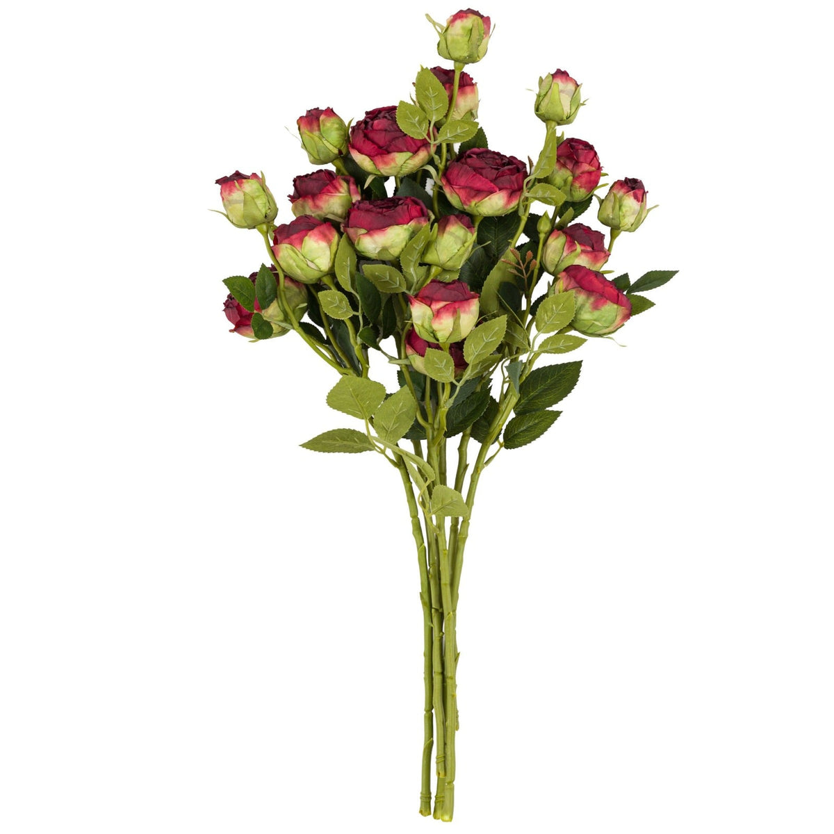 Faux Stem Vintage Rose Claret Set of 6