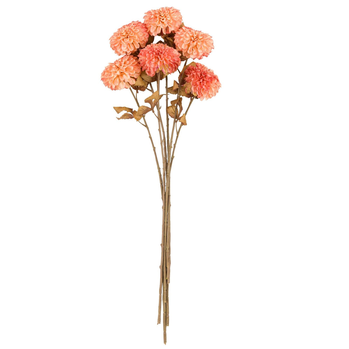 Faux Stem Dahlia in Orange Set of 6