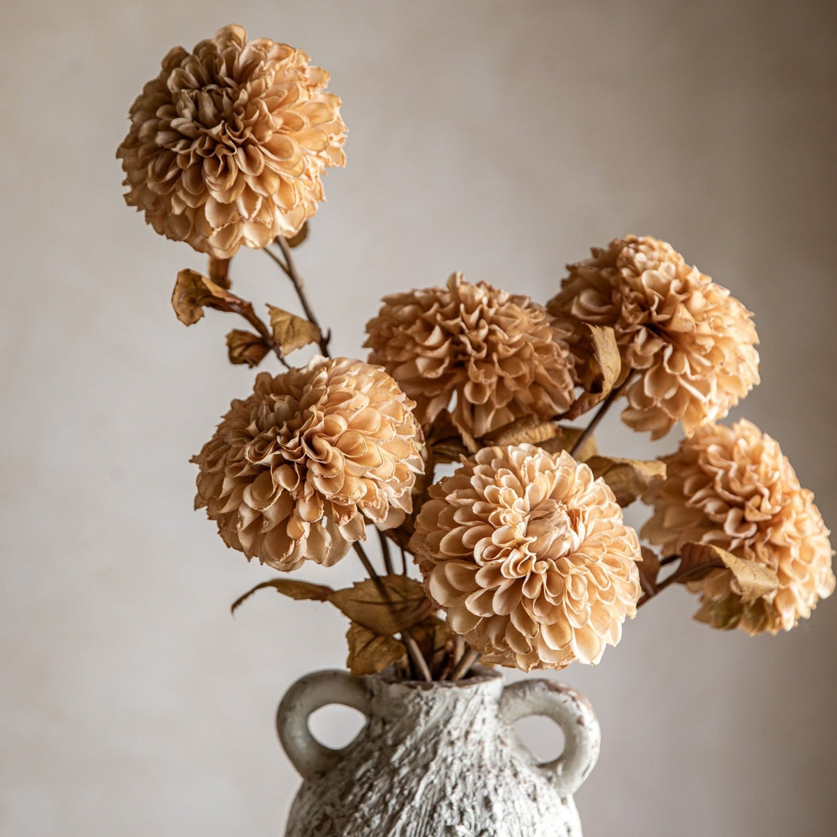 Faux Stem Dahlia in Ivory Set of 6