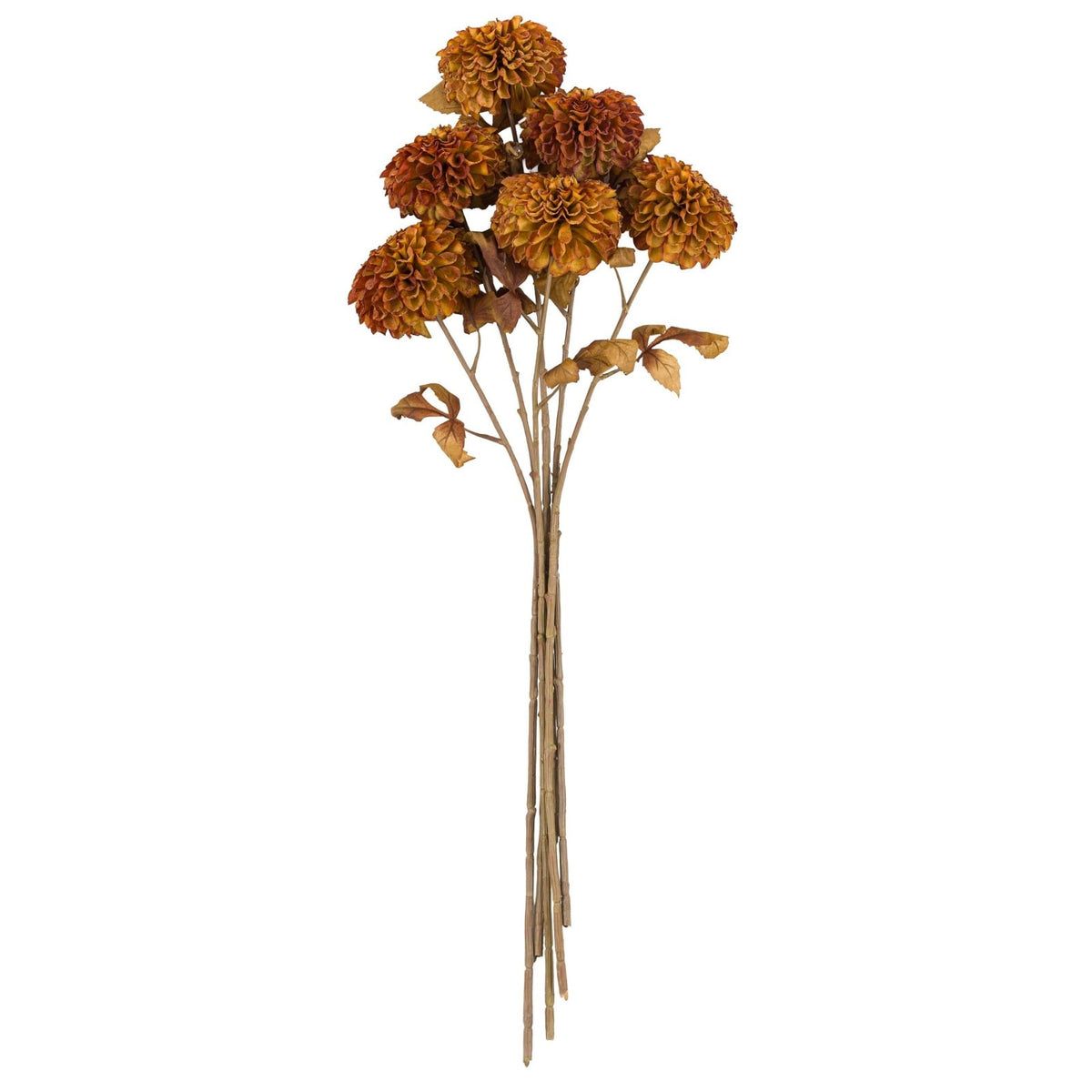 Faux Stem Dahlia in Burnt Orange Set of 6