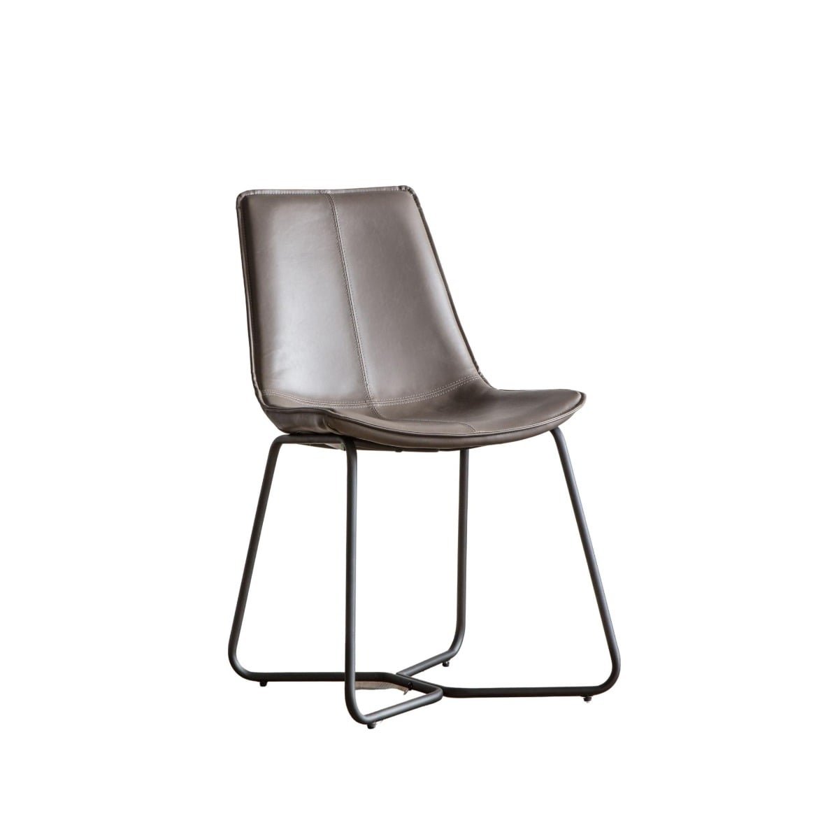 Ember Grey Industrial Dining Chair Set of 2