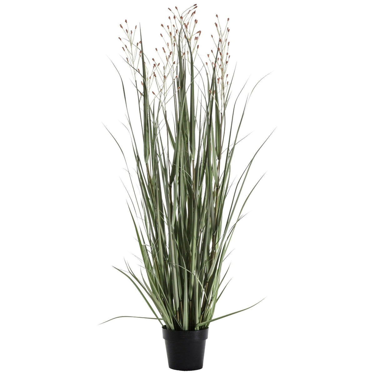 Artificial Potted Grass with Heads Green Russet