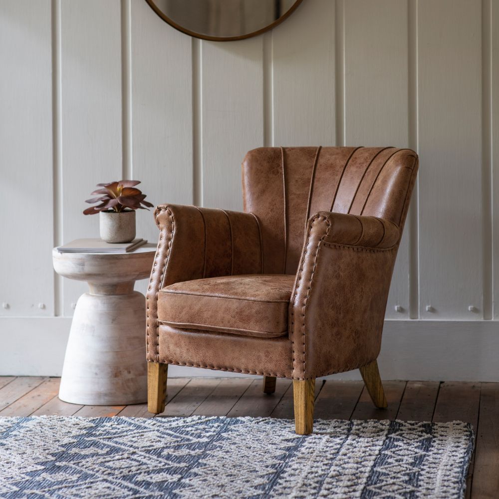 Bond Armchair in Brown Leather