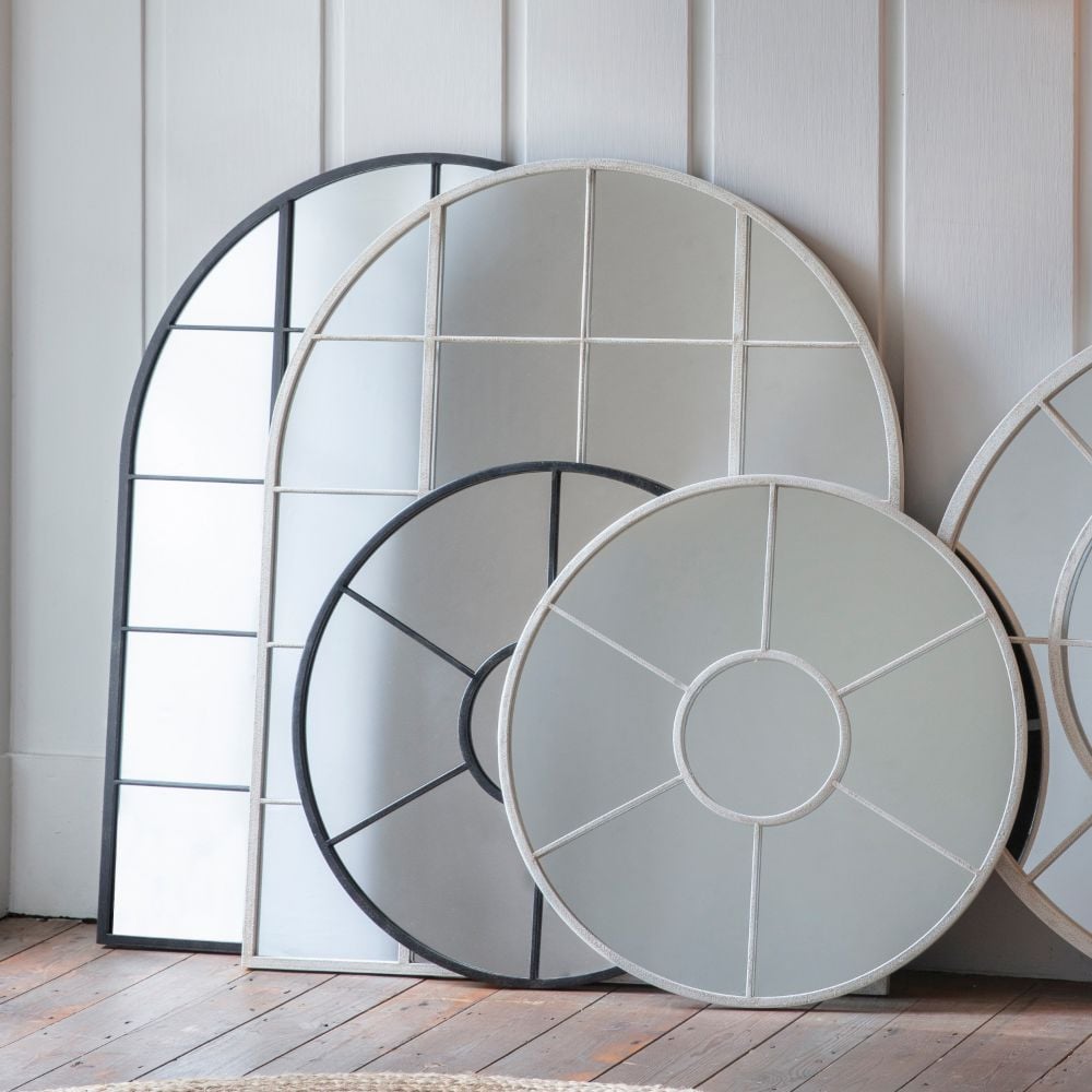 Rayleigh Arch Window Mirror in White