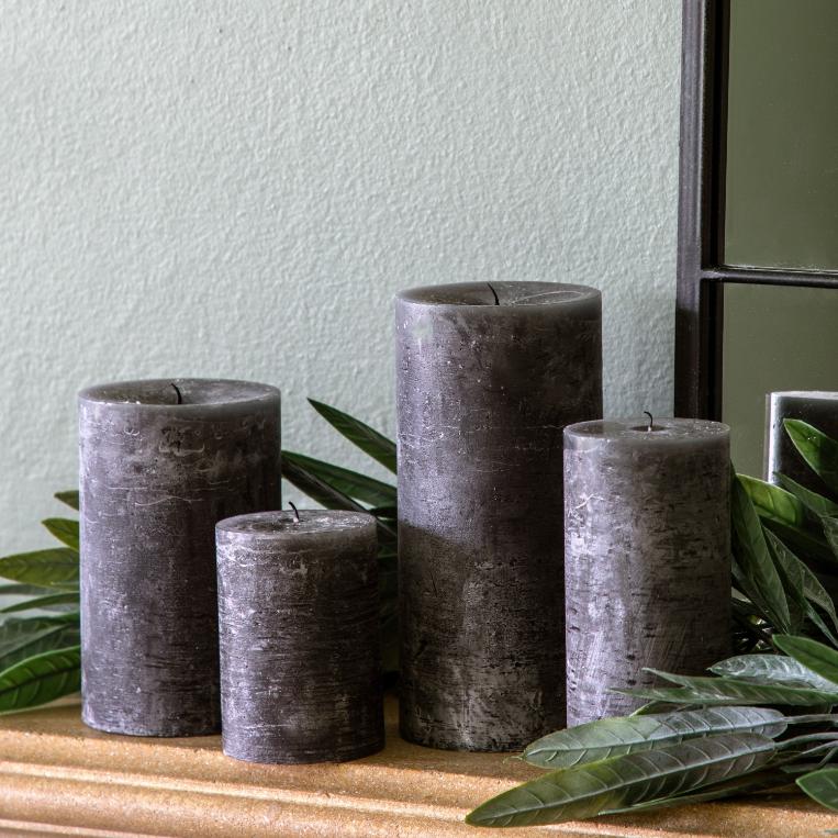 Pillar Candle Rustic Slate Small