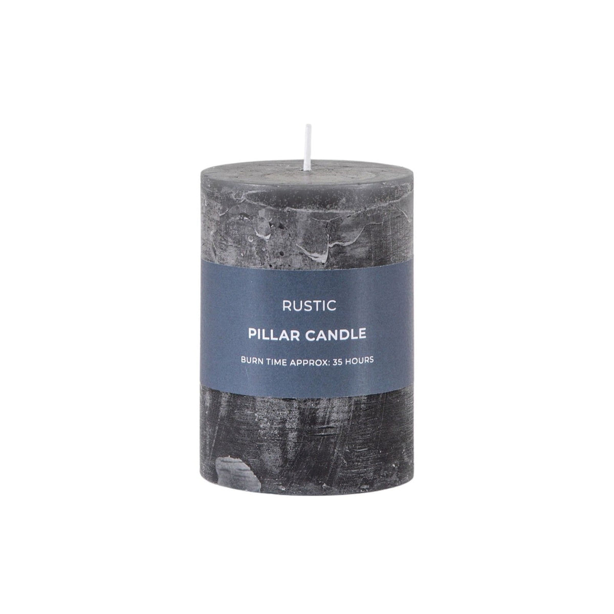 Pillar Candle Rustic Slate Small Set of 2