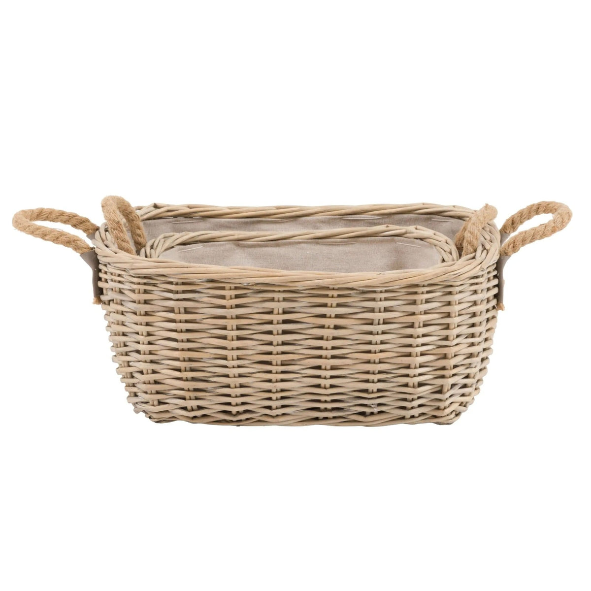Eden Oval Basket Handle in Natural - Set of 2