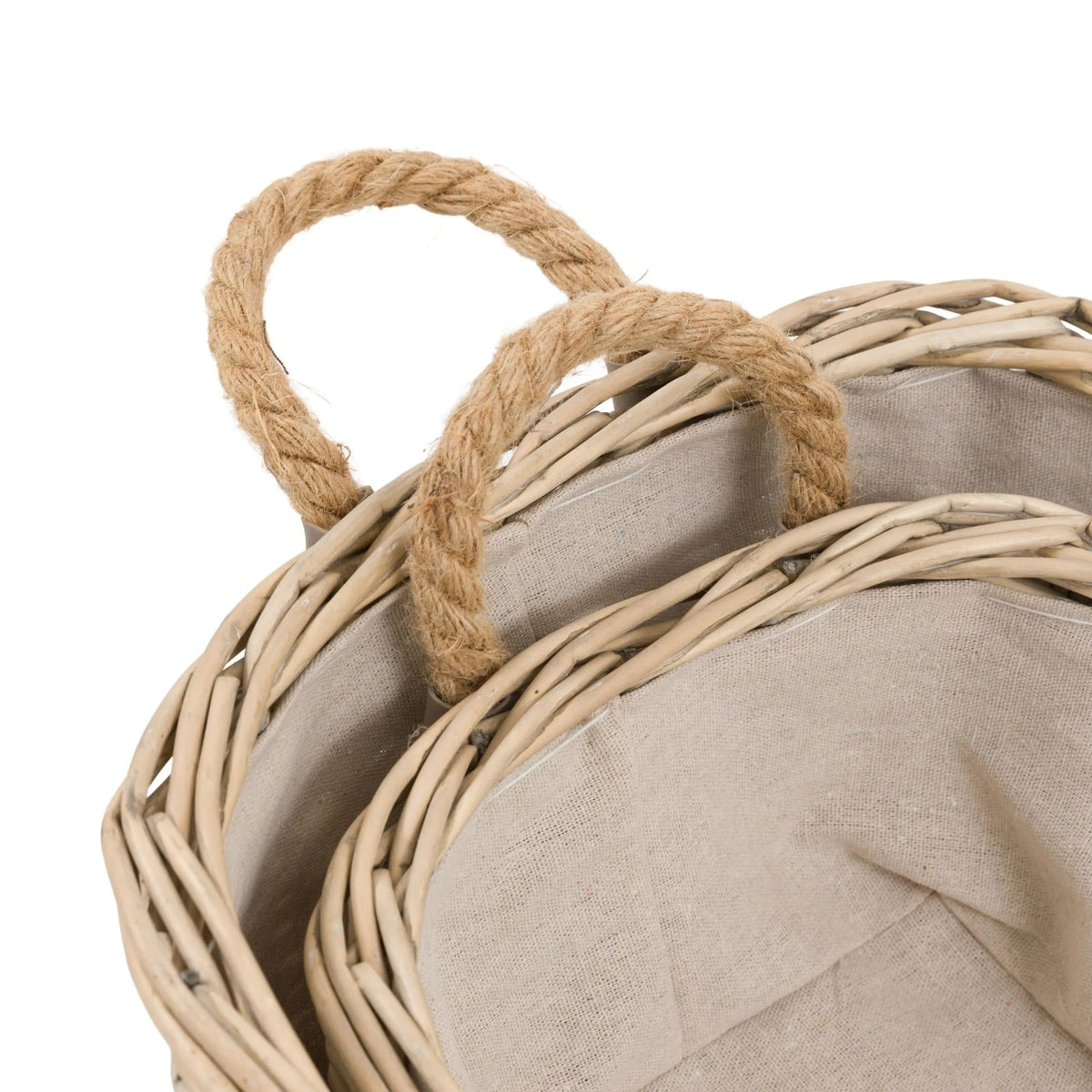 Eden Oval Basket Handle in Natural - Set of 2