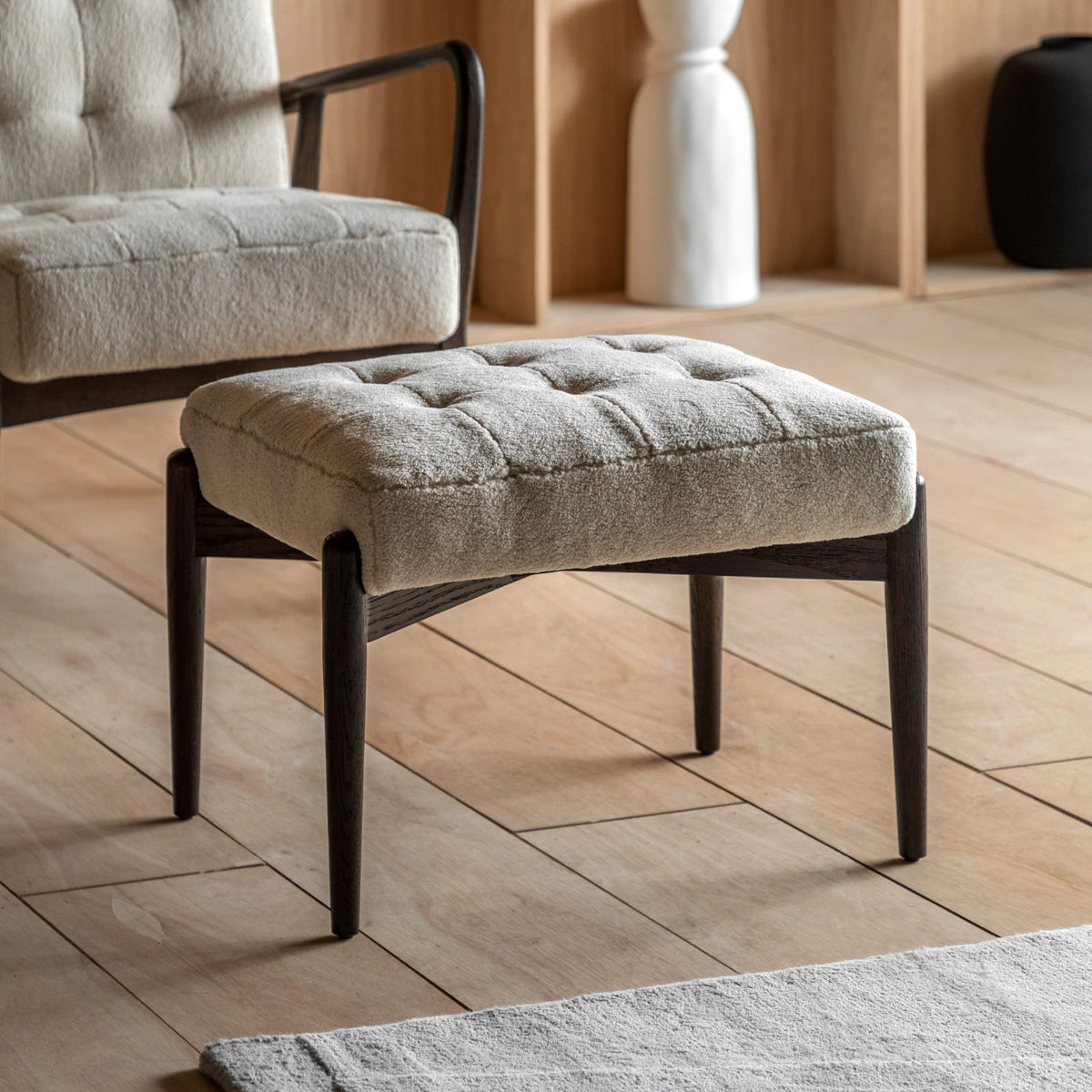 Memphis Footstool in Cream