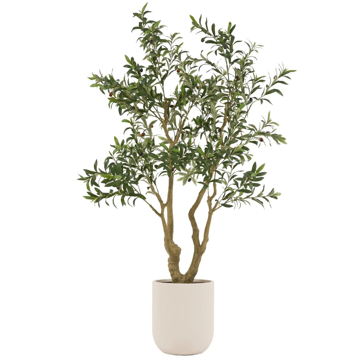Faux Olive Tree in White Pot