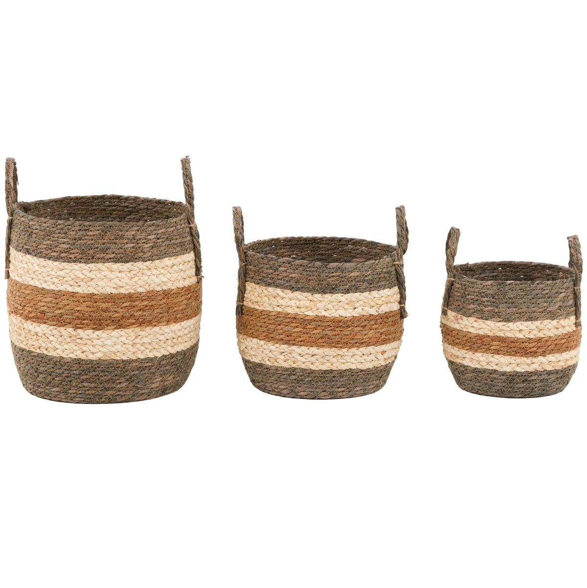 Orra Brown Striped Basket - Set of 3