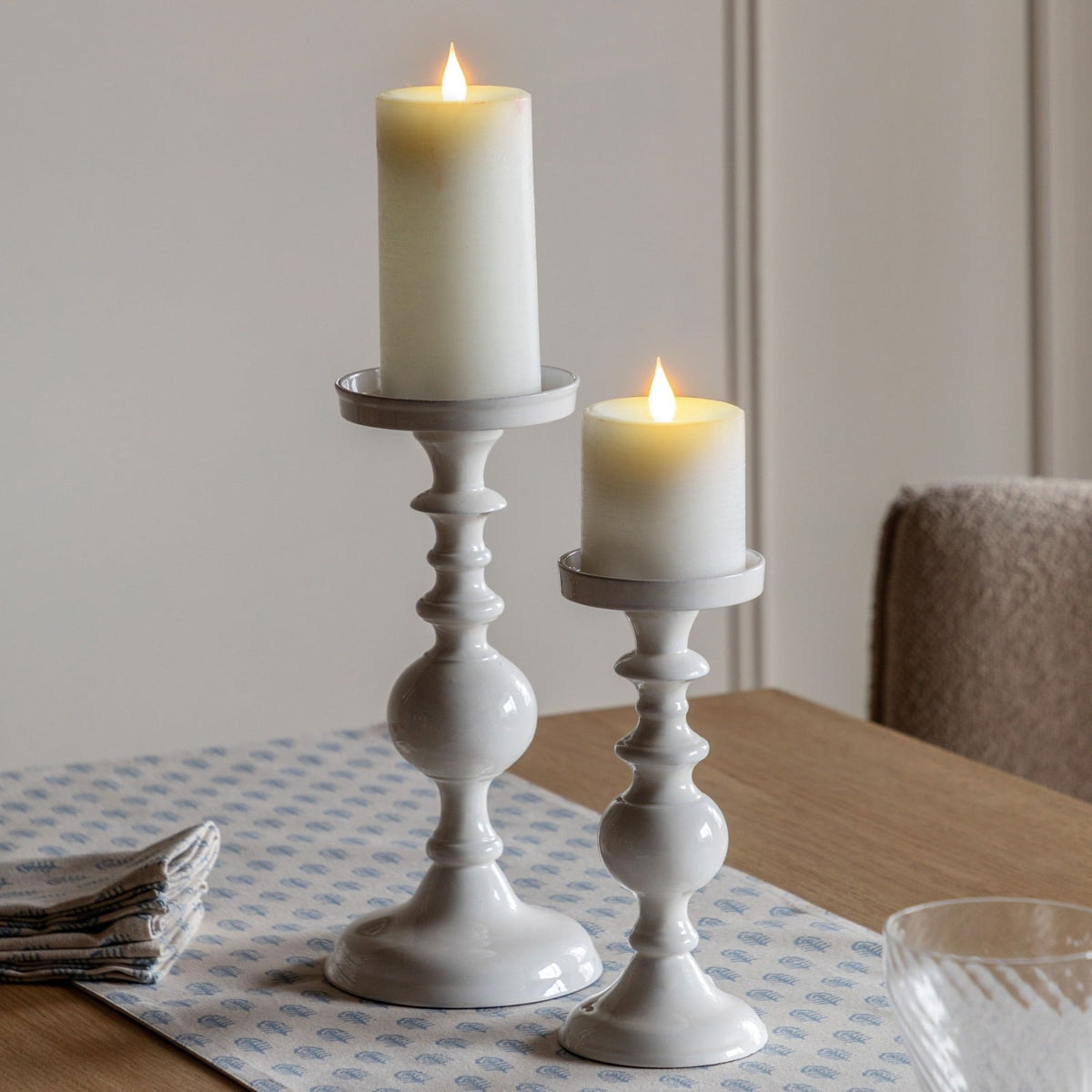 Alzira Candlesticks in Cream - Set of 2