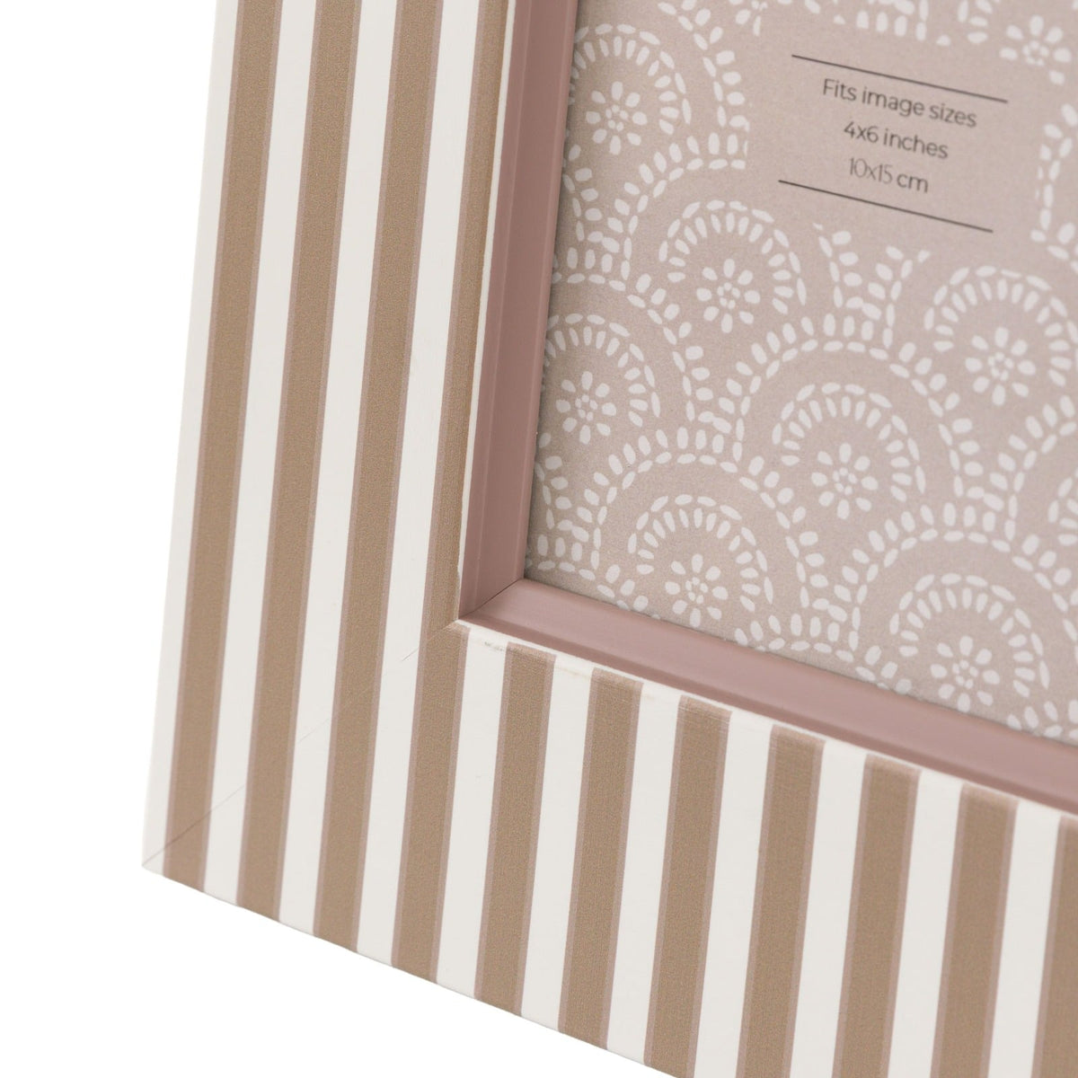 Stripe Photo Frame Olive & Fawn 6x4" - Set of 2