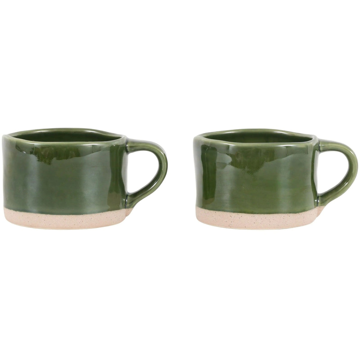 Rustic Mug in Green - Set of 4
