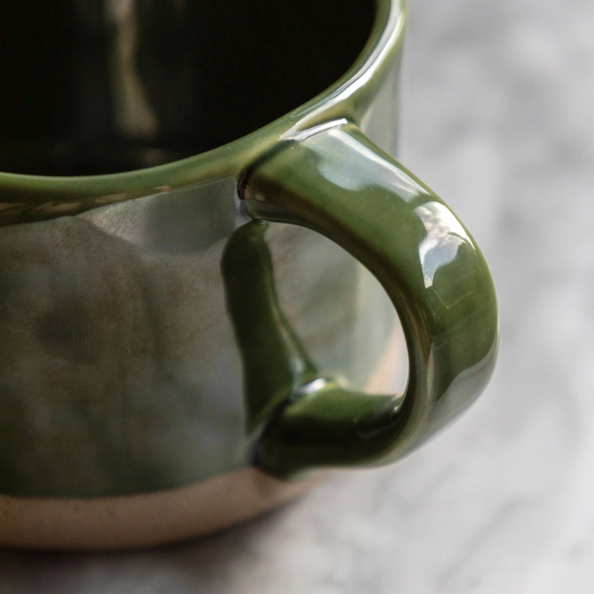Rustic Mug in Green - Set of 4