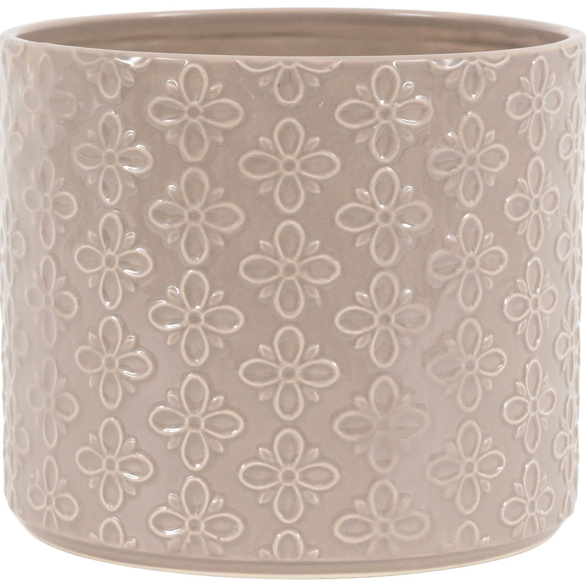 Selva Embossed Planter in Grey