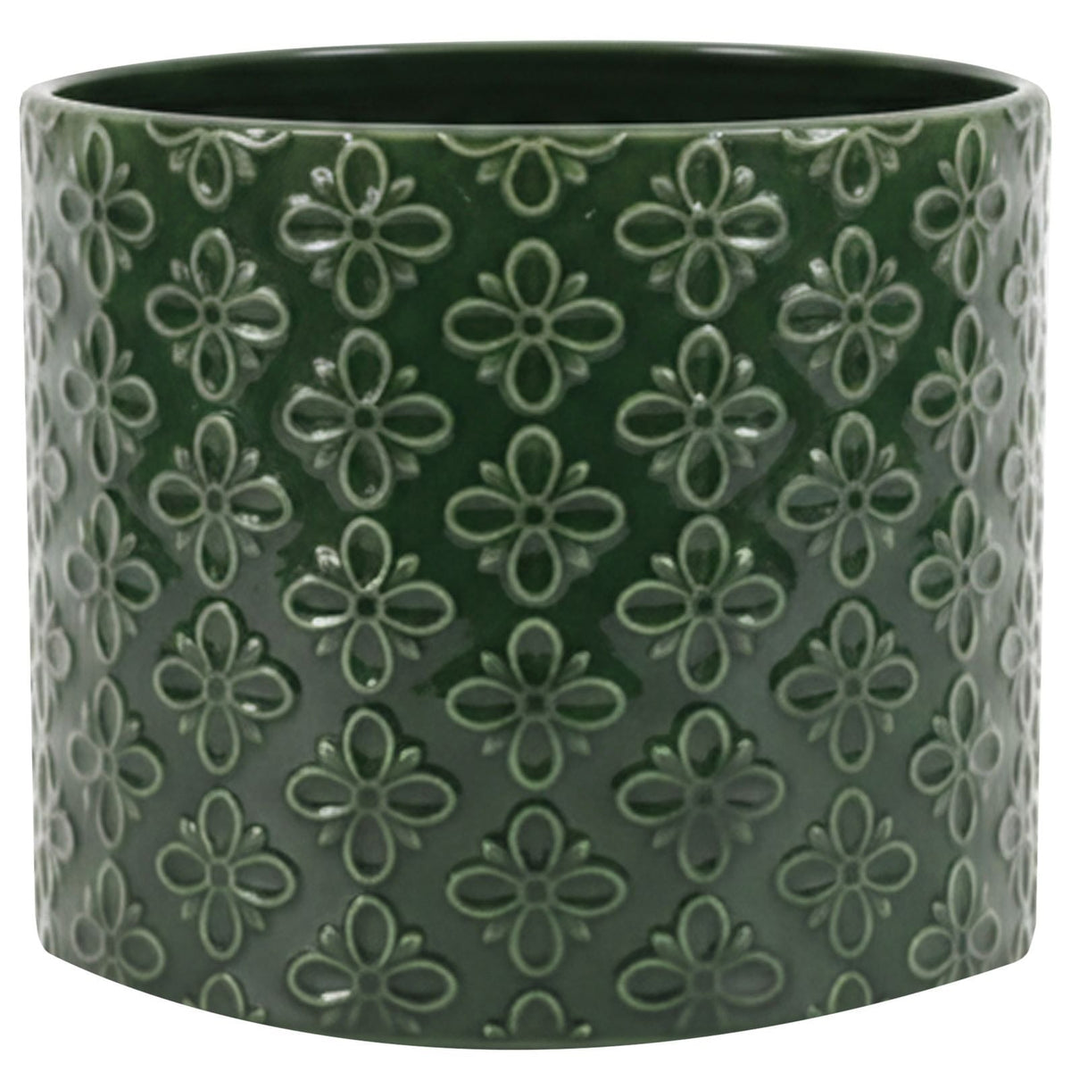 Selva Embossed Planter in Green