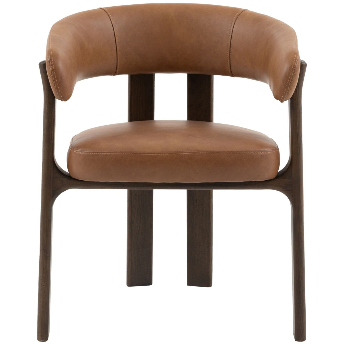 Opalite Dining Chair in Brown Leather