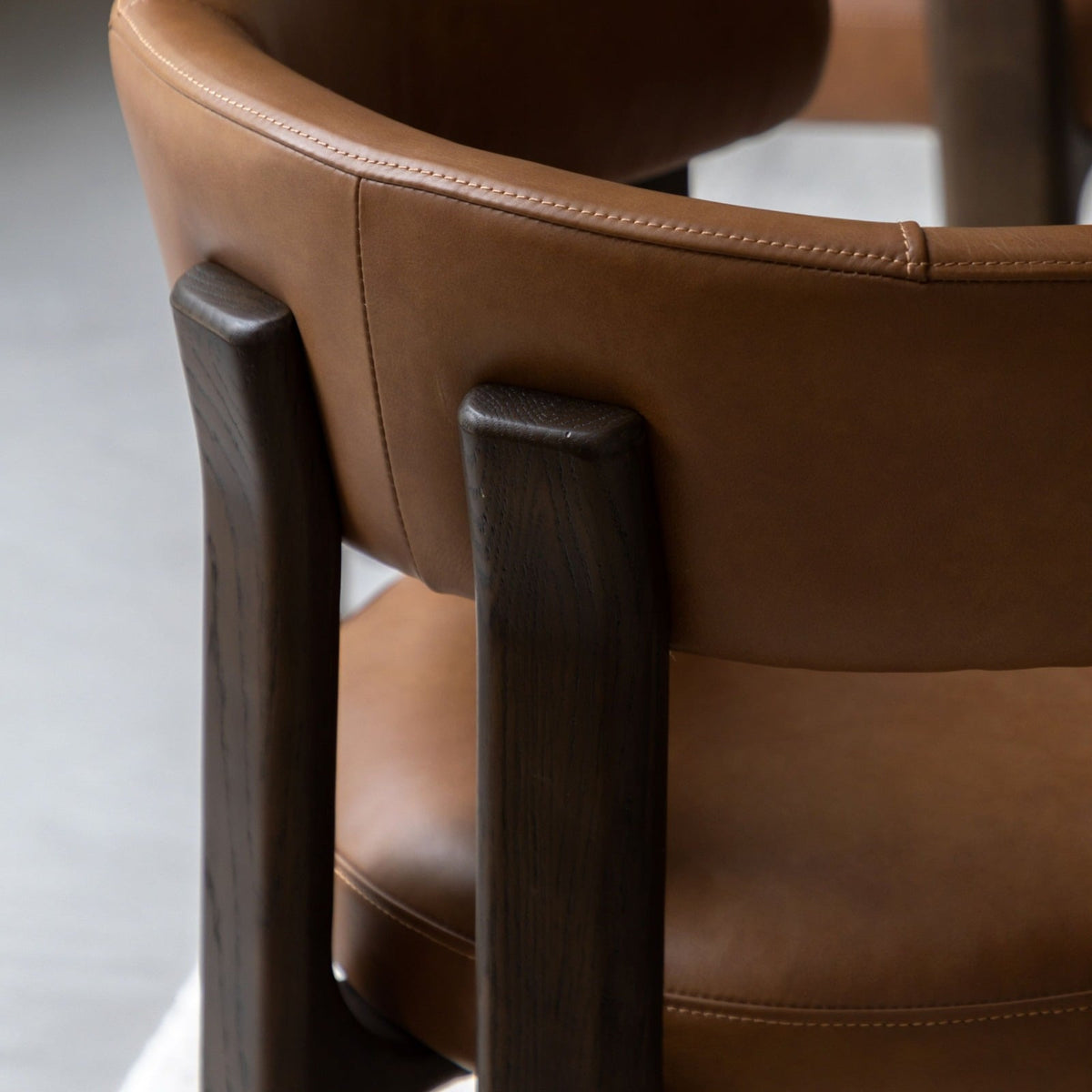 Opalite Dining Chair in Brown Leather