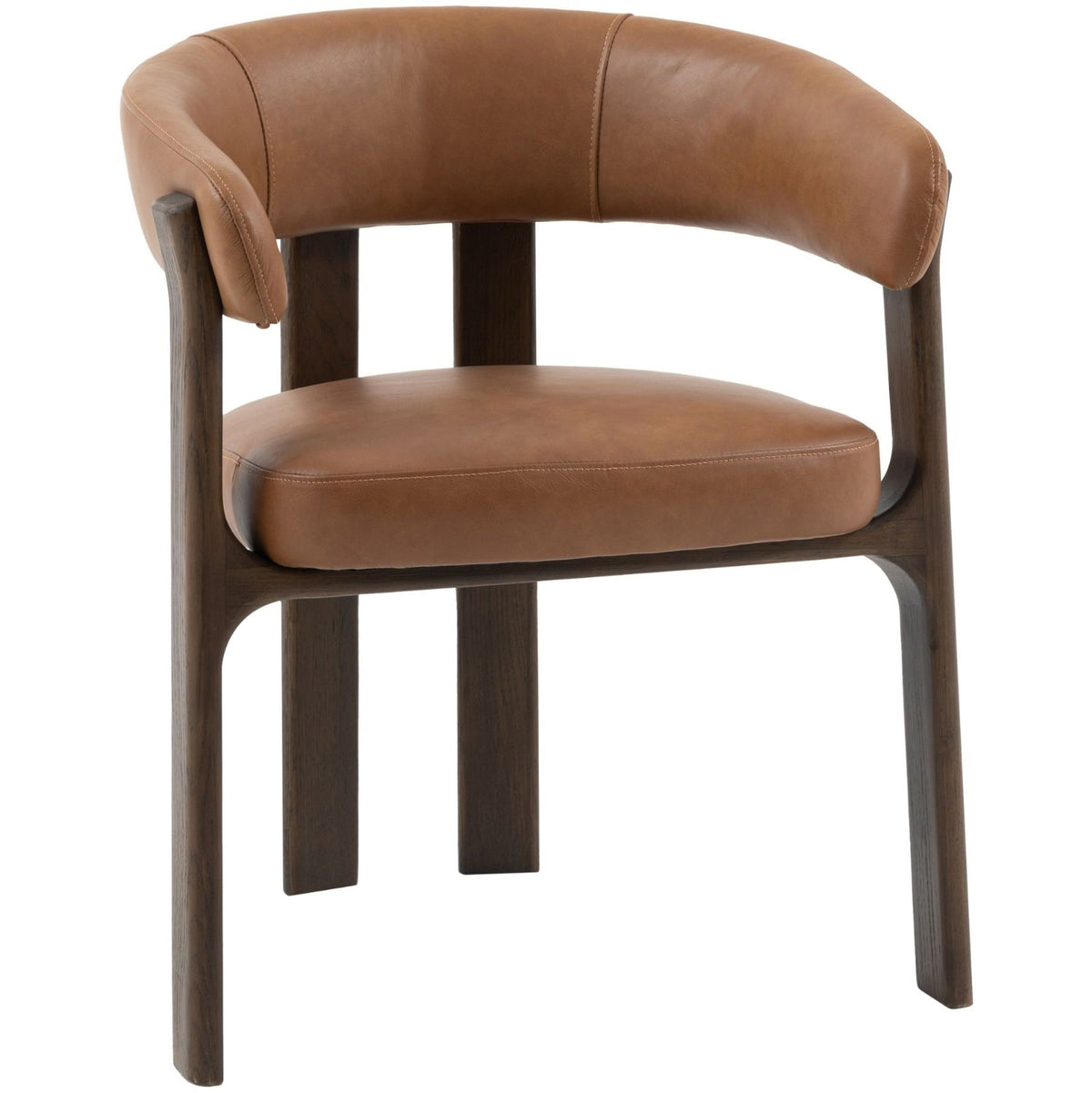 Opalite Dining Chair in Brown Leather
