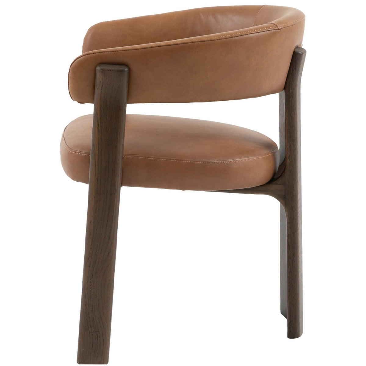 Opalite Dining Chair in Brown Leather