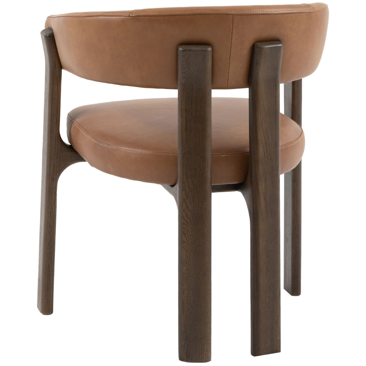 Opalite Dining Chair in Brown Leather