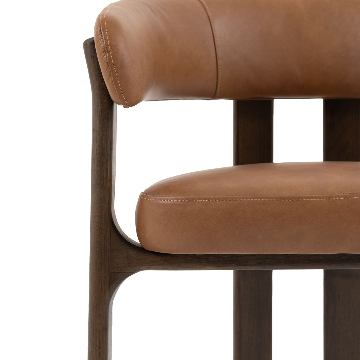 Opalite Dining Chair in Brown Leather