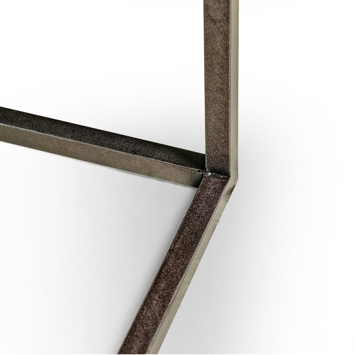 Rectangular Iron Console Table with a Black Marble Top