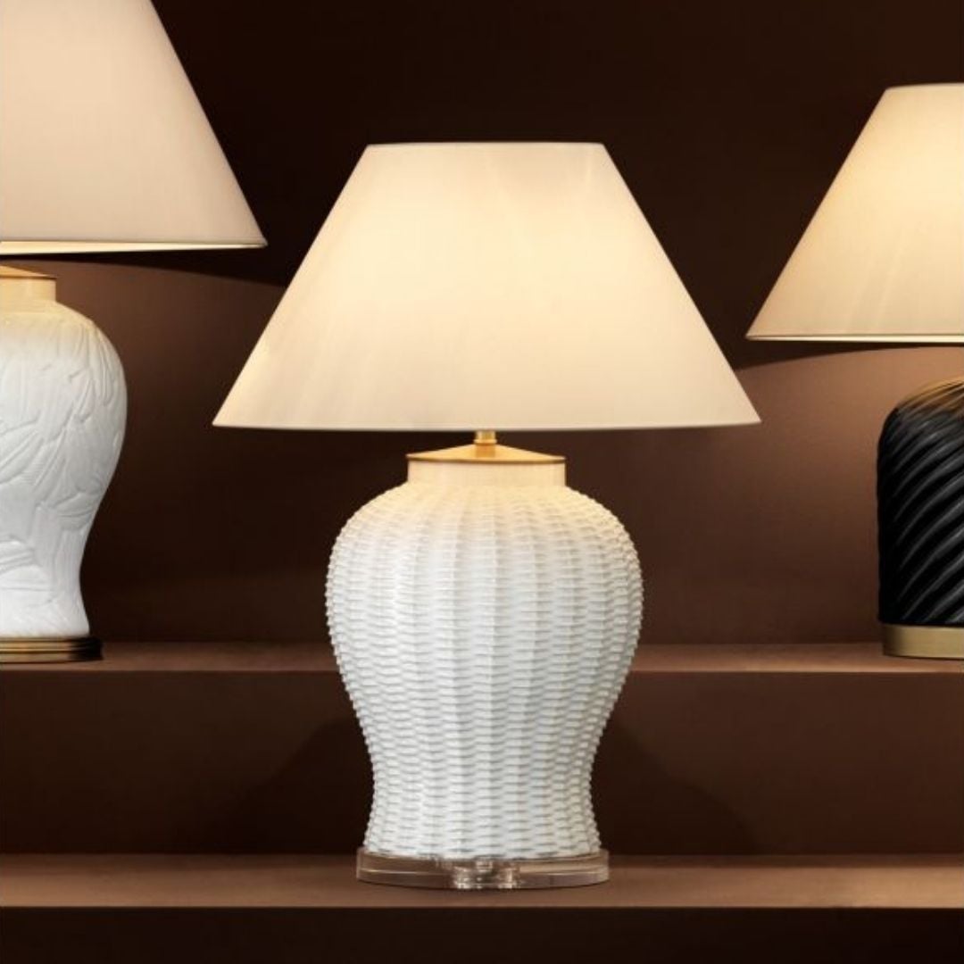 Fort Meyers Table Lamp in White Ceramic